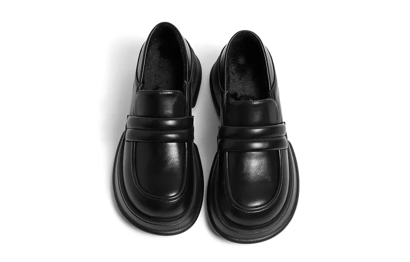 HUANQIU Loafers Women's Black-4