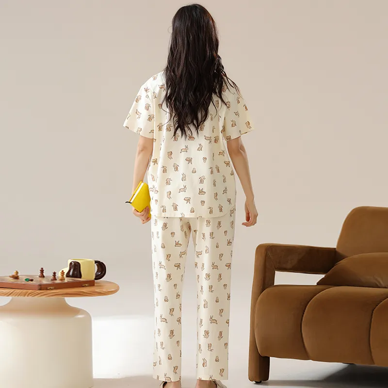 Cotton Has A Home Pajama Set Women's Milk White-1