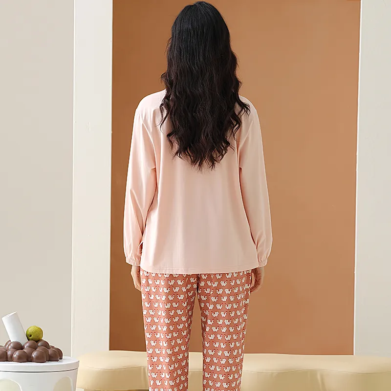 Cotton Has A Home Pajama Set Women's Creamy Pink-1