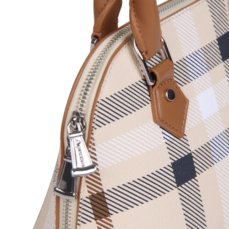 AQUASCUTUM PVC Handbag Medium Size Women's Brown-4
