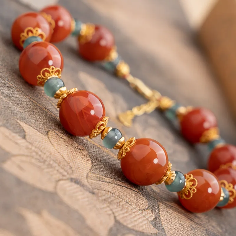 Xianyuan Southern Red Agate Bracelets Unisex-2