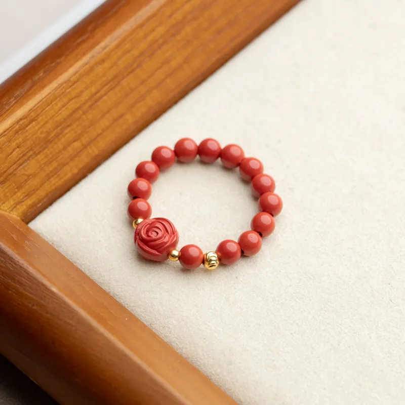 Xianyuan Reconstructed Cinnabar Rings Unisex-1