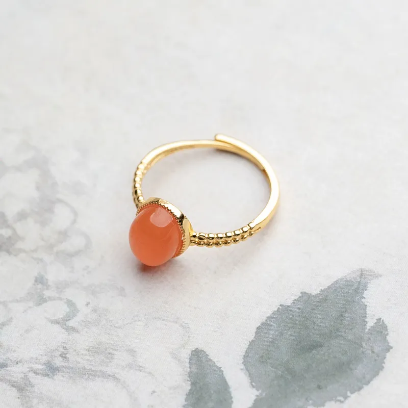 Xianyuan Southern Red Agate Rings Unisex-3