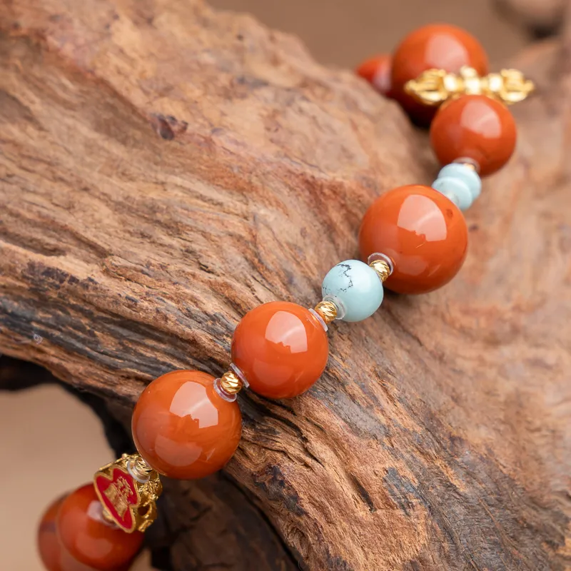 Xianyuan Southern Red Agate Bracelets Unisex-5