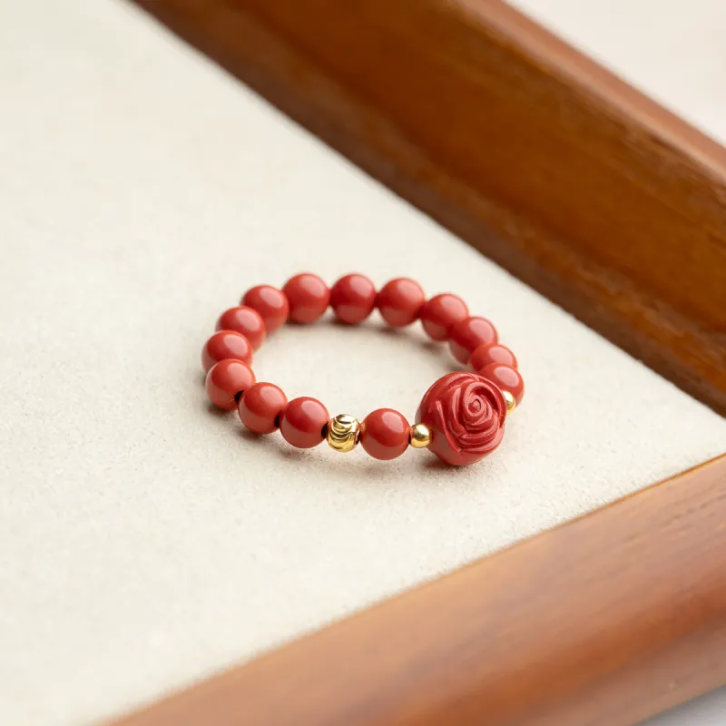 Xianyuan Reconstructed Cinnabar Rings Unisex-5