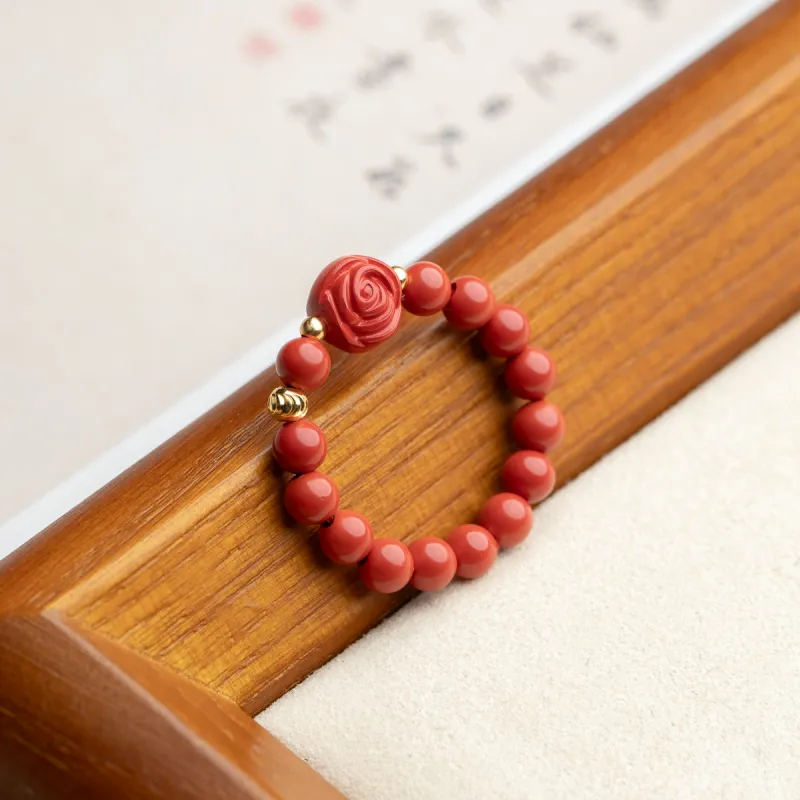 Xianyuan Reconstructed Cinnabar Rings Unisex-3
