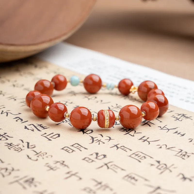 Xianyuan Southern Red Agate Bracelets Unisex-1