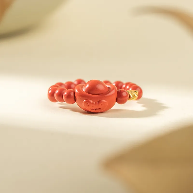 Xianyuan Reconstructed Cinnabar Jade Rings Unisex-1