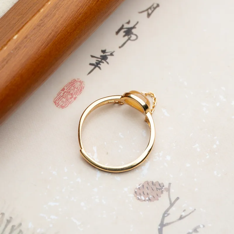 Xianyuan Hetian Jade Rings Sugar Jade Unisex-5