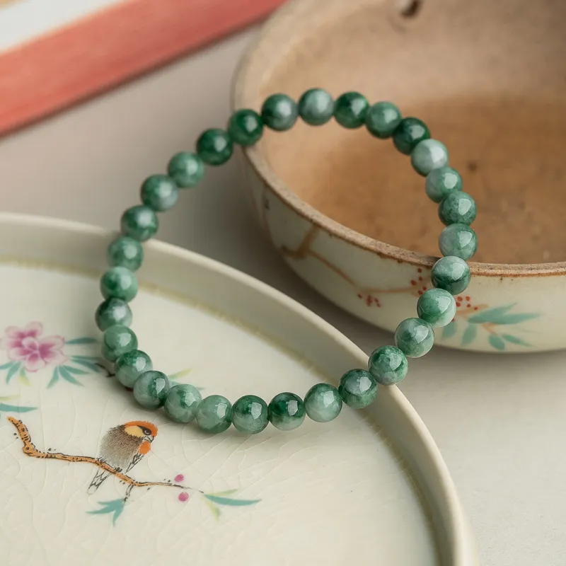 Xianyuan Bean Type Jadeite Bracelets Unisex-1