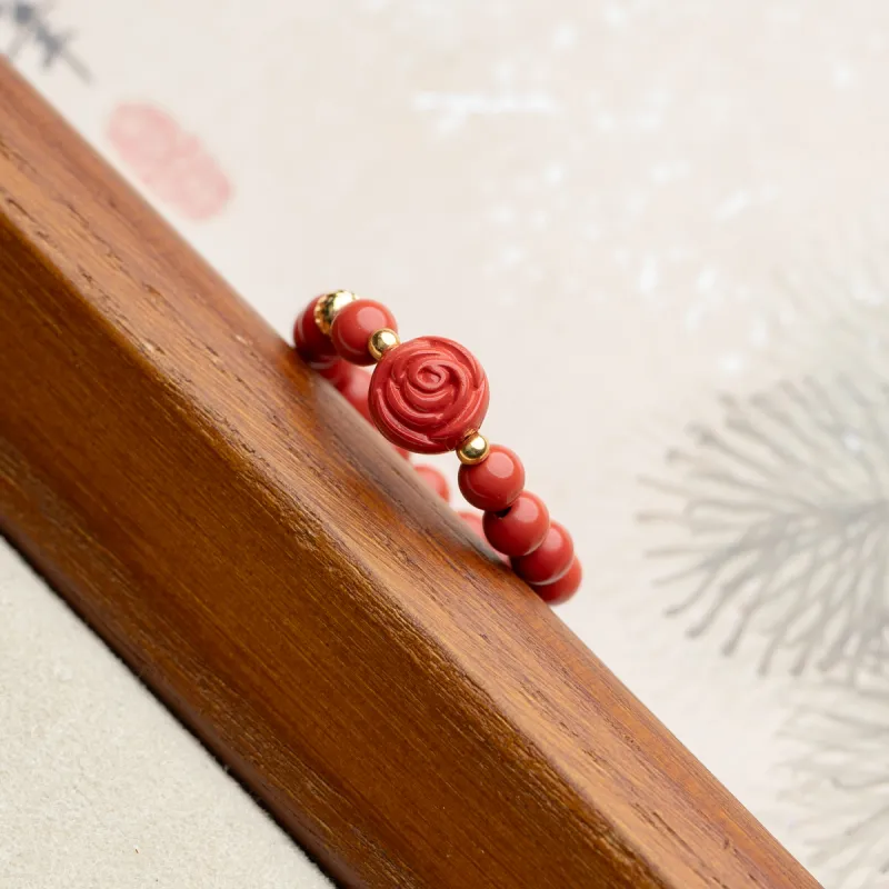 Xianyuan Reconstructed Cinnabar Rings Unisex-4