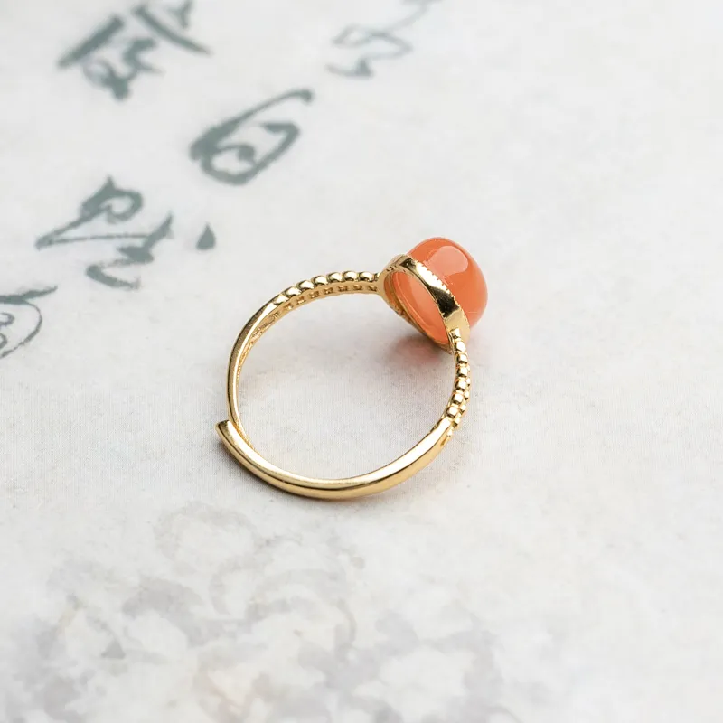 Xianyuan Southern Red Agate Rings Unisex-2