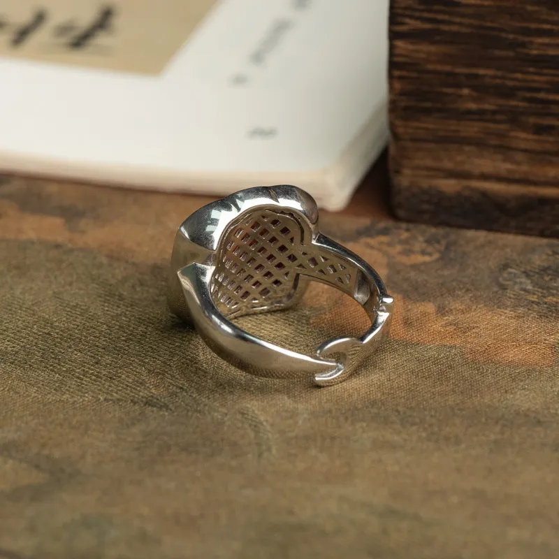 Xianyuan Reconstructed Cinnabar Jade Rings Unisex-9