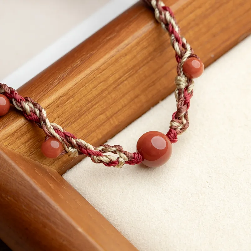 Xianyuan Southern Red Agate Jade Bracelets Unisex-4