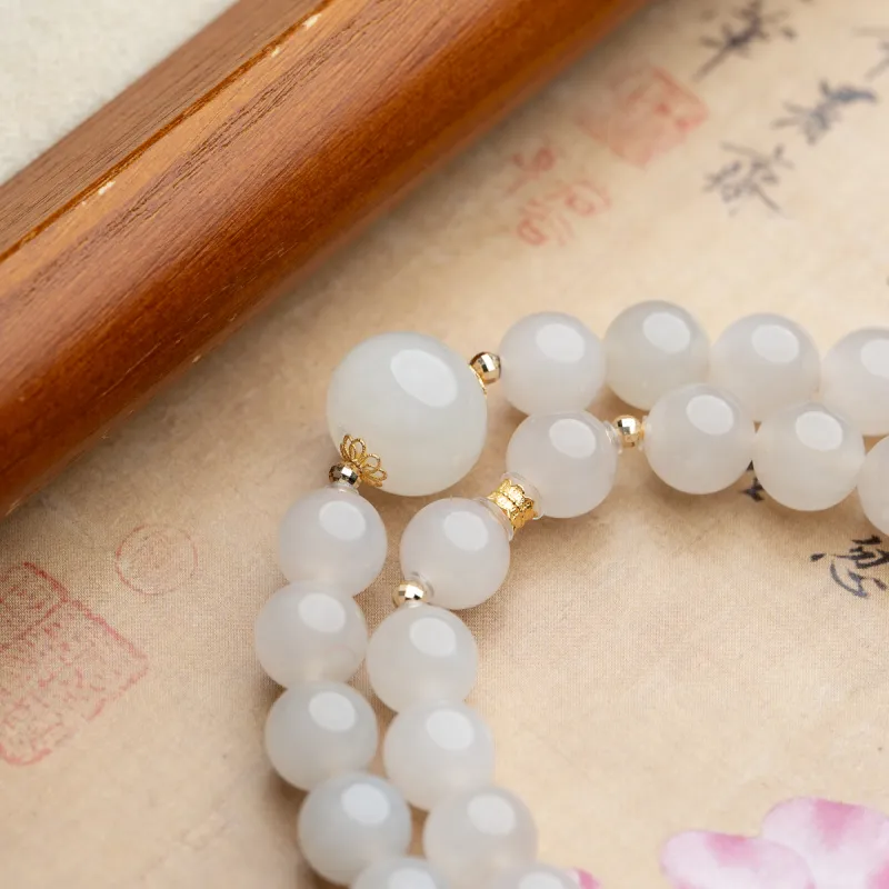 Xianyuan Hetian Jade Bracelets White Jade/Pale Greenish White Jade Unisex-2