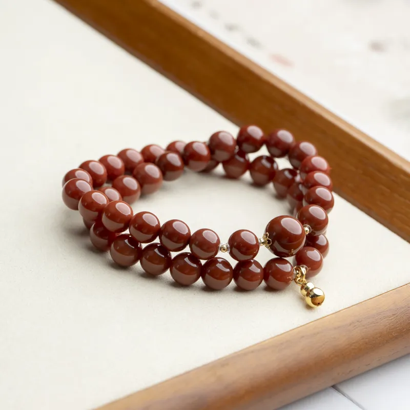 Xianyuan Southern Red Agate Jade Bracelets Unisex-2
