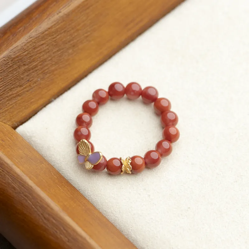 Xianyuan Southern Red Agate Rings Unisex-1