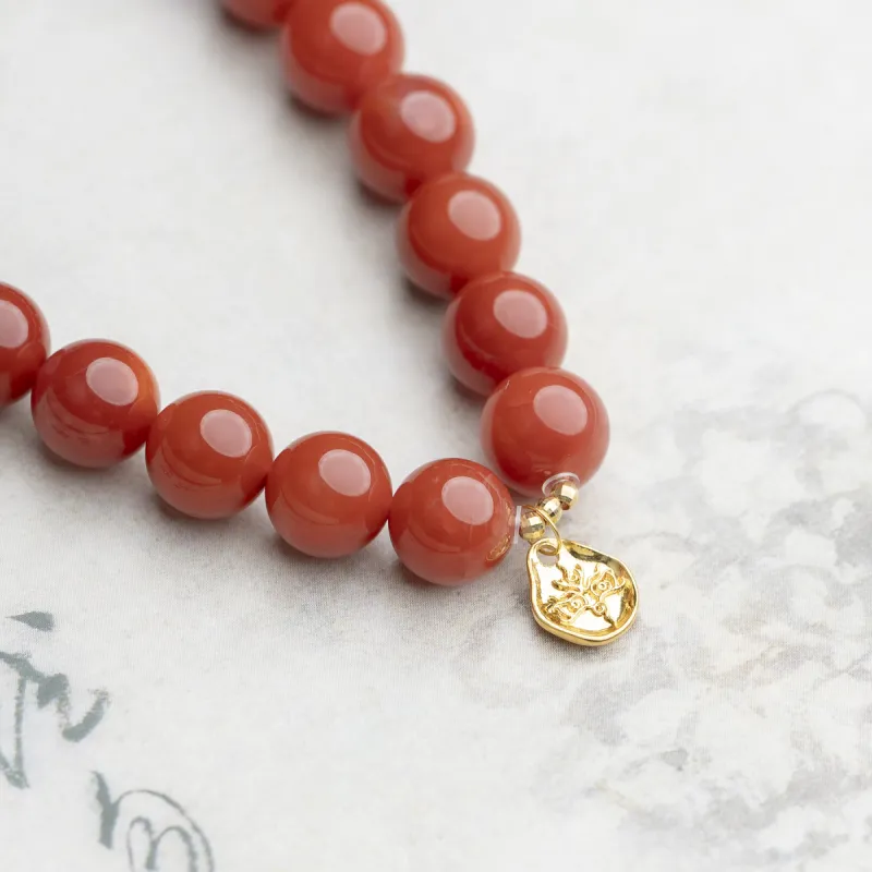 Xianyuan South Red Agate Fine Jade Bracelets Unisex-4