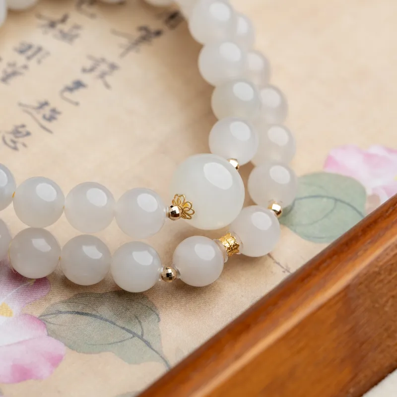 Xianyuan Hetian Jade Bracelets White Jade/Pale Greenish White Jade Unisex-5