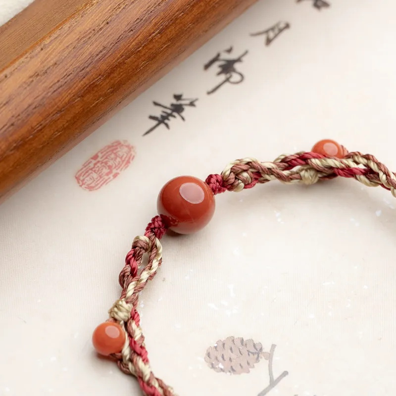 Xianyuan Southern Red Agate Jade Bracelets Unisex-2