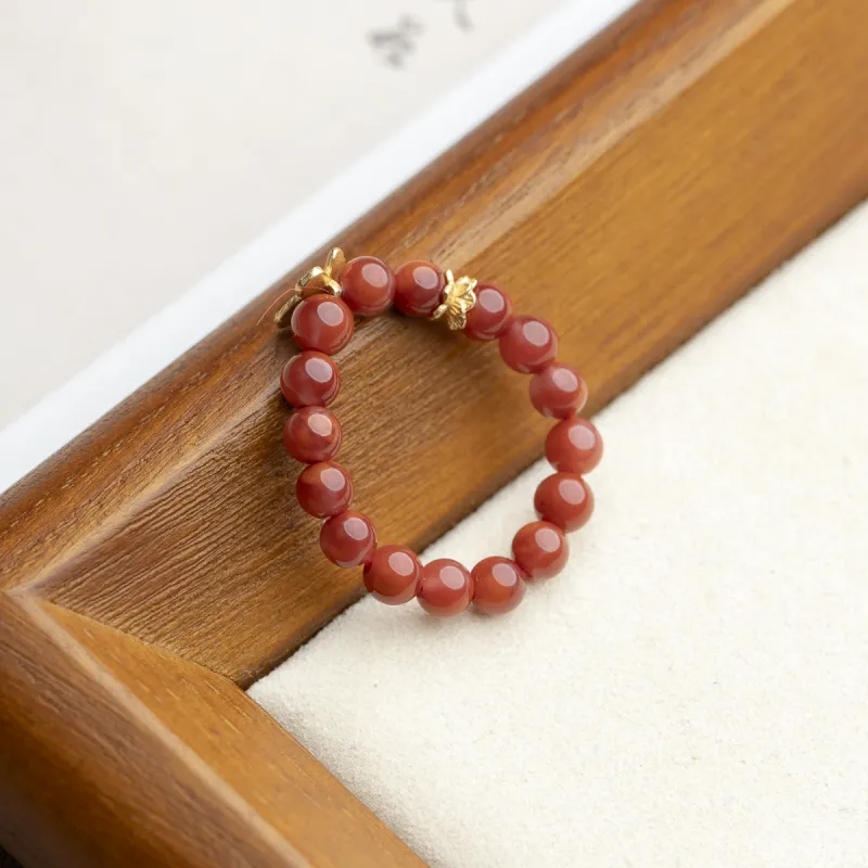 Xianyuan Southern Red Agate Rings Unisex-6