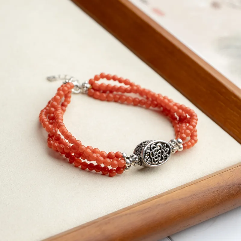 Xianyuan Southern Red Agate Bracelets Unisex-2