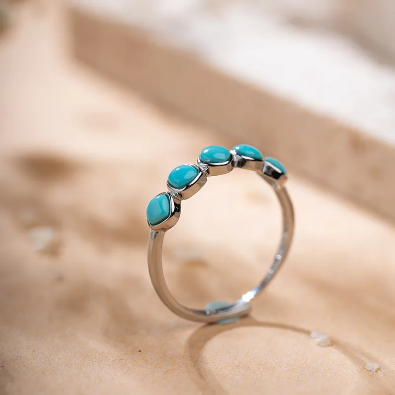 Xianyuan Turquoise Rings Unisex-3