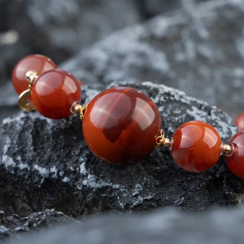Xianyuan Southern Red Agate Bracelets Unisex-6