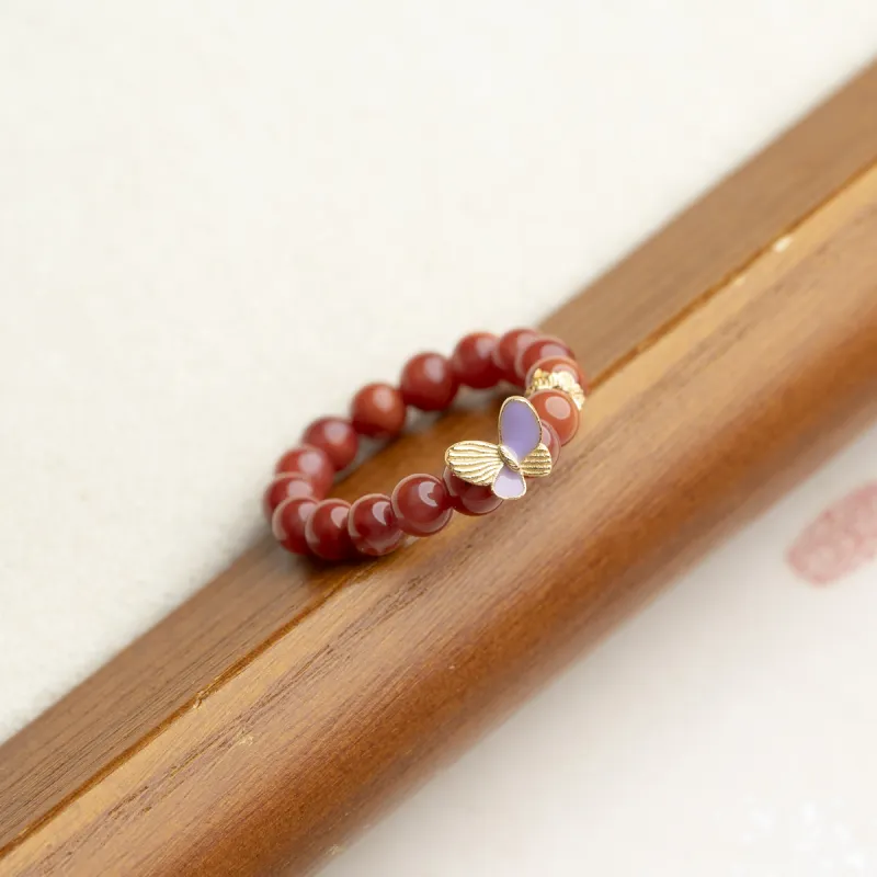 Xianyuan Southern Red Agate Rings Unisex-5