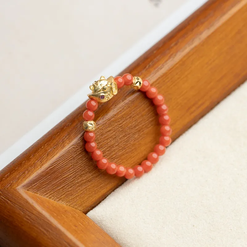 Xianyuan Southern Red Agate Fine Jade Rings Unisex-5