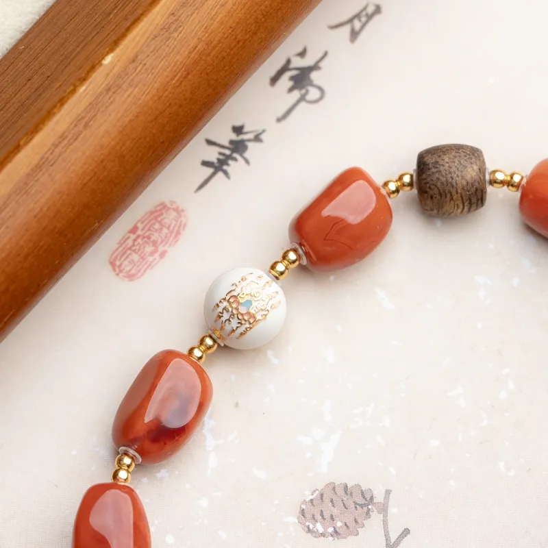 Xianyuan Southern Red Agate Bracelets Unisex-3