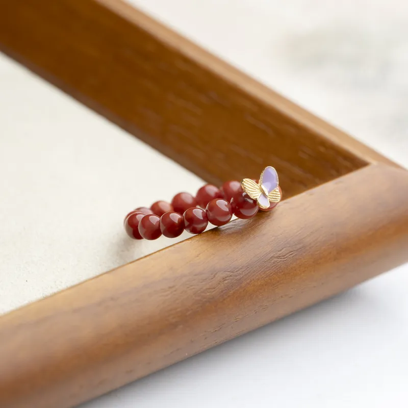 Xianyuan Southern Red Agate Rings Unisex-3