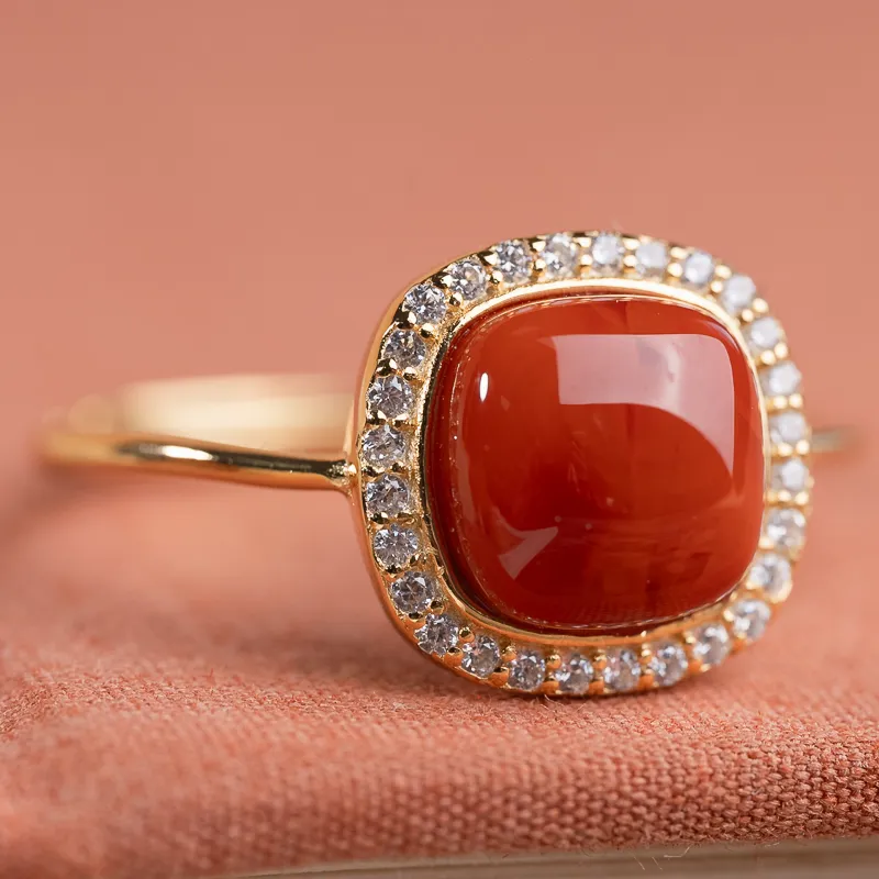 Xianyuan Southern Red Agate Rings Unisex-4