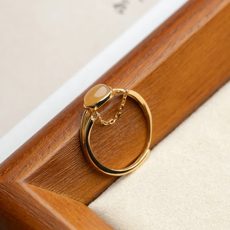 Xianyuan Hetian Jade Rings Sugar Jade Unisex-2