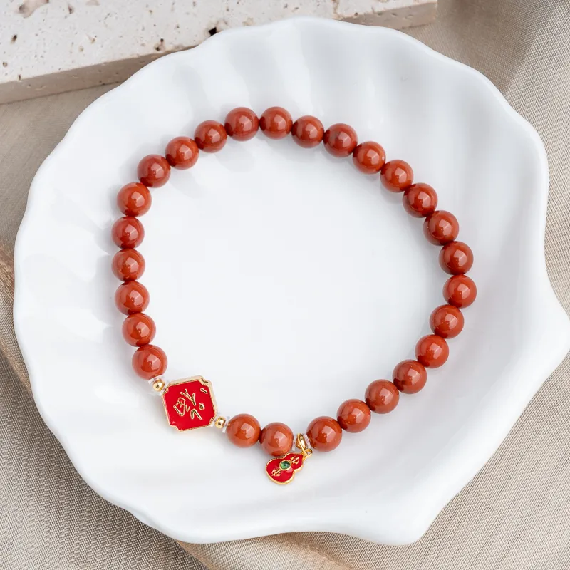 Xianyuan Southern Red Agate Bracelets Unisex-1