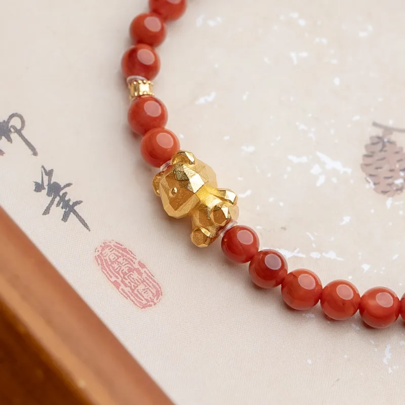 Xianyuan Southern Red Agate Bracelets Unisex-5