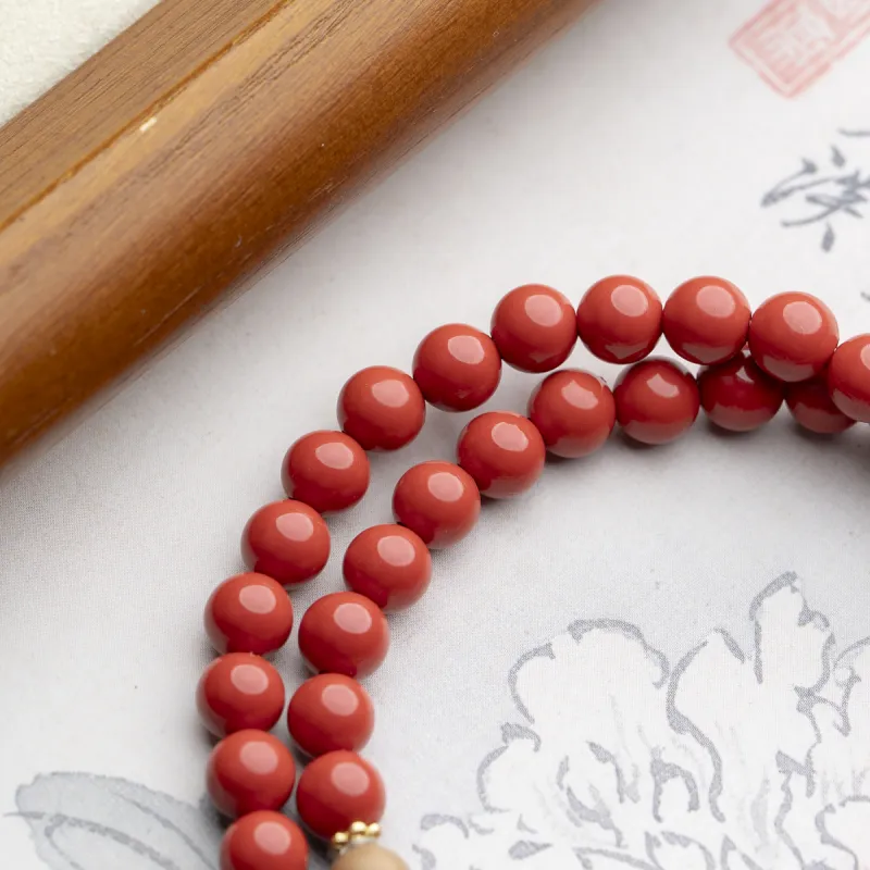 Xianyuan Reconstructed Cinnabar Bracelets Unisex-2