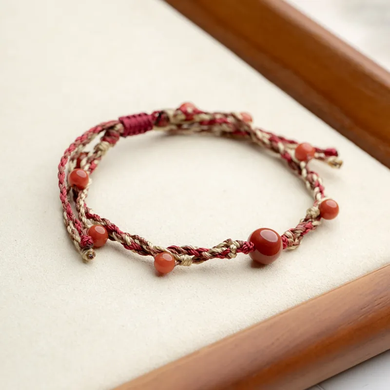 Xianyuan Southern Red Agate Jade Bracelets Unisex-1