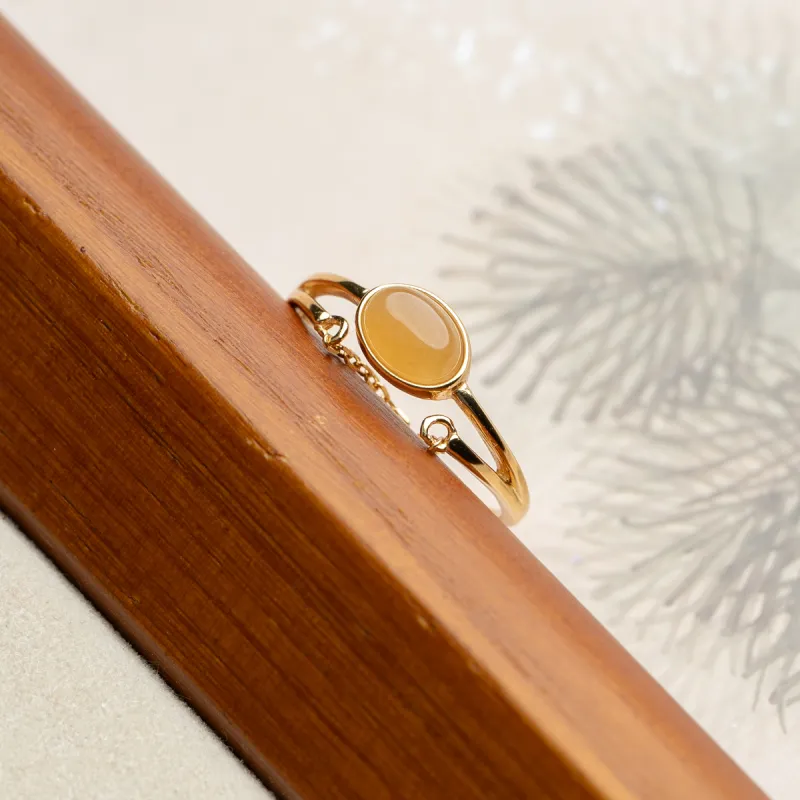 Xianyuan Hetian Jade Rings Sugar Jade Unisex-4
