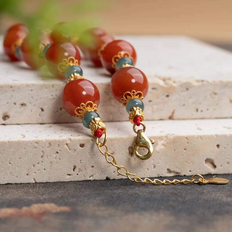 Xianyuan Southern Red Agate Bracelets Unisex-5