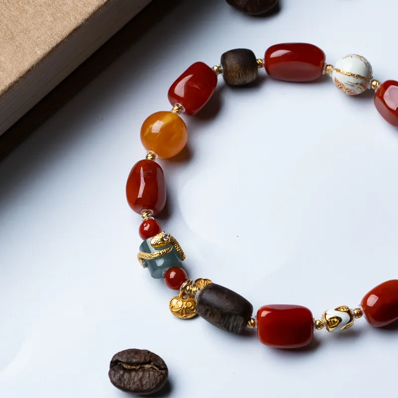 Xianyuan Southern Red Agate Bracelets Unisex-5