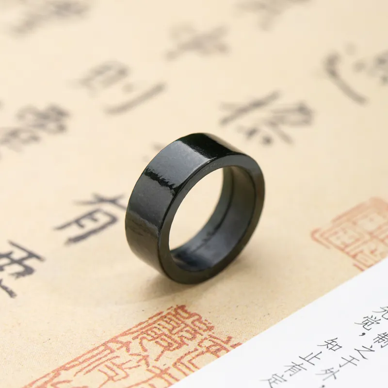 Xianyuan Hetian Jade Rings Green Jade Unisex-4