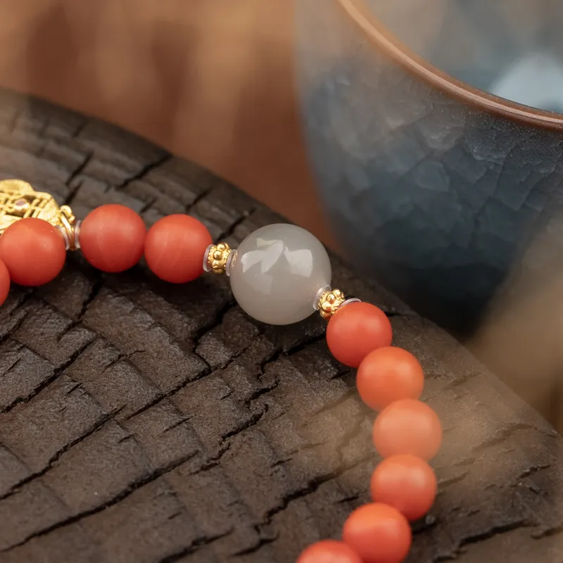 Xianyuan Southern Red Agate Fine Jade Bracelets Unisex-4