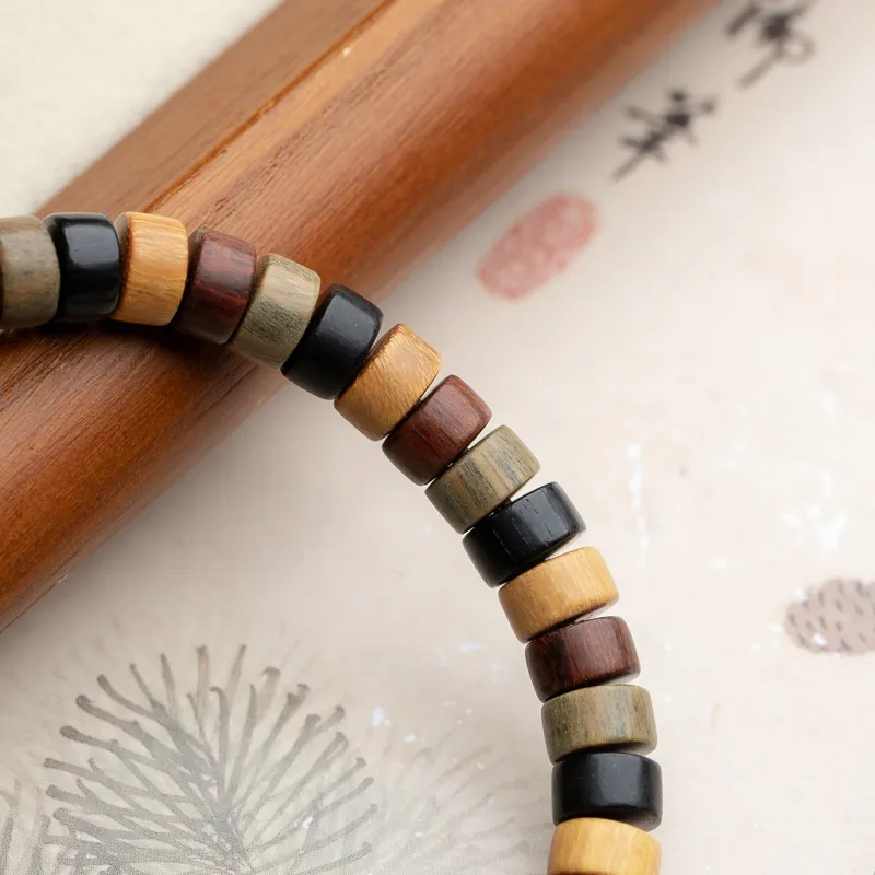 Xianyuan Green Sandalwood Wooden Bracelets Unisex-5