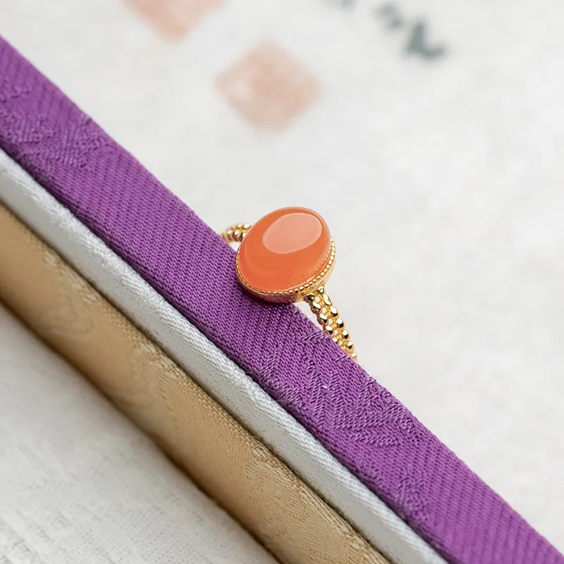 Xianyuan Southern Red Agate Rings Unisex-4