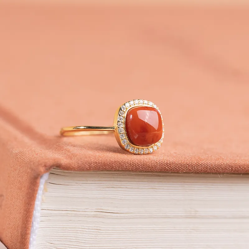 Xianyuan Southern Red Agate Rings Unisex-3