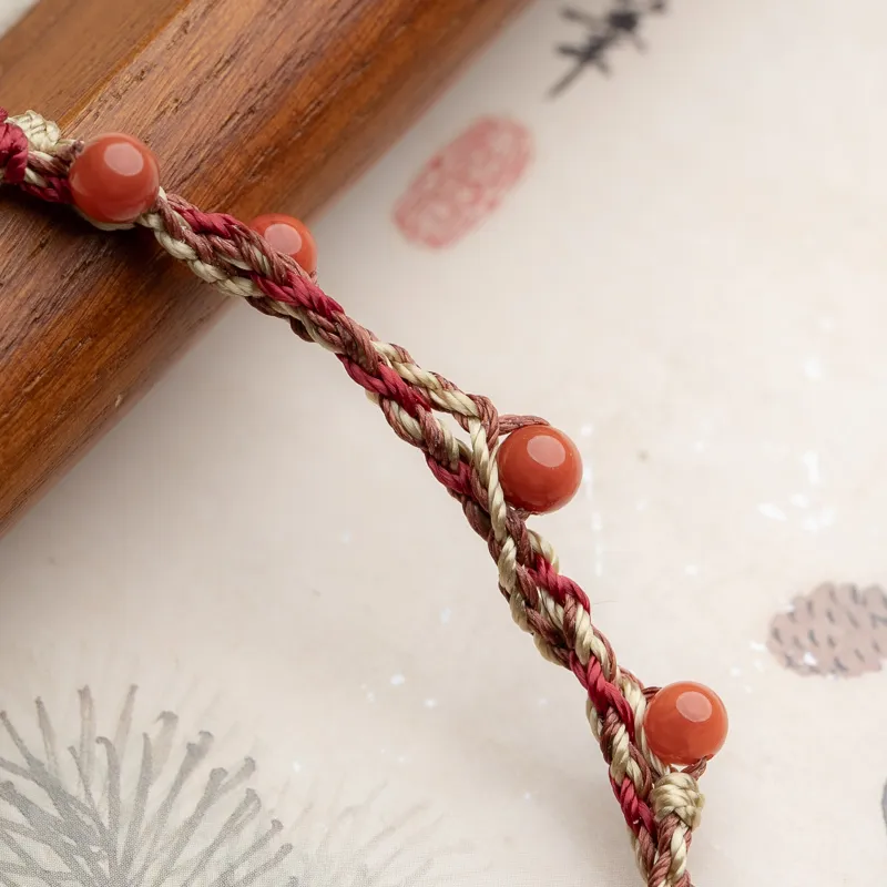 Xianyuan Southern Red Agate Jade Bracelets Unisex-3