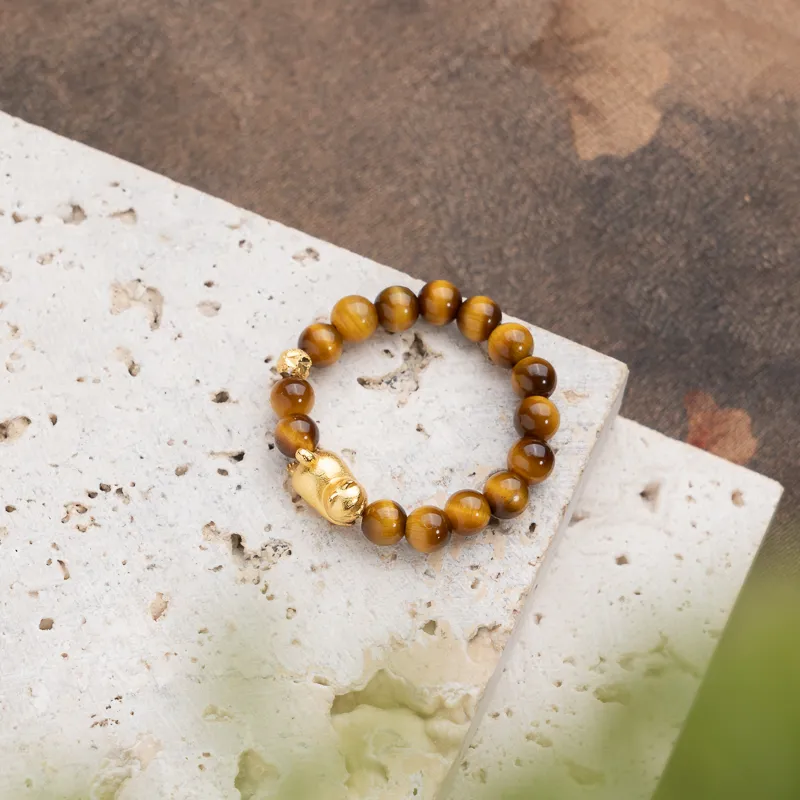 Xianyuan Tiger's Eye Stone Jade Rings Unisex-1