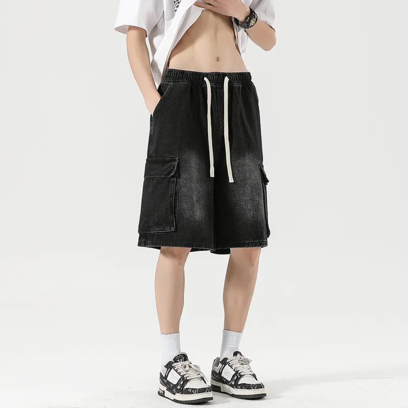 THREEAGAINTHR33 Denim Shorts Unisex-20