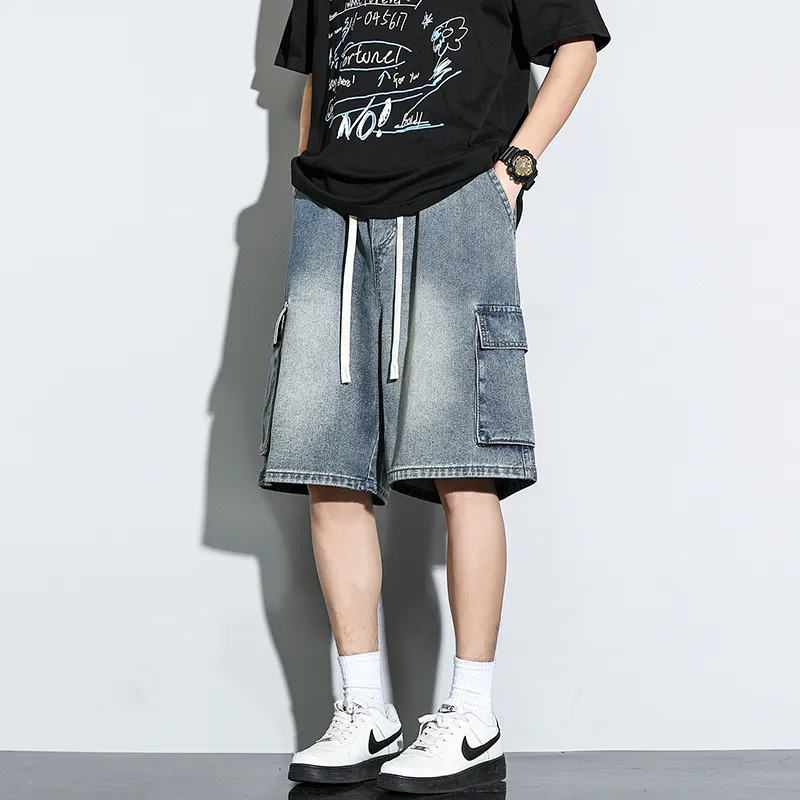 THREEAGAINTHR33 Denim Shorts Unisex-14